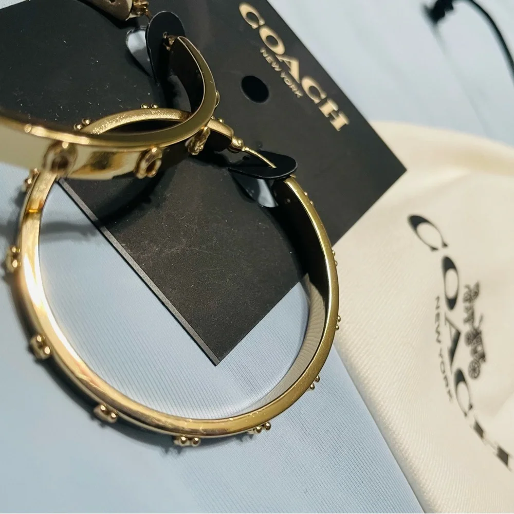 NWT / COACH Hoop Earrings - Picture 3 of 5